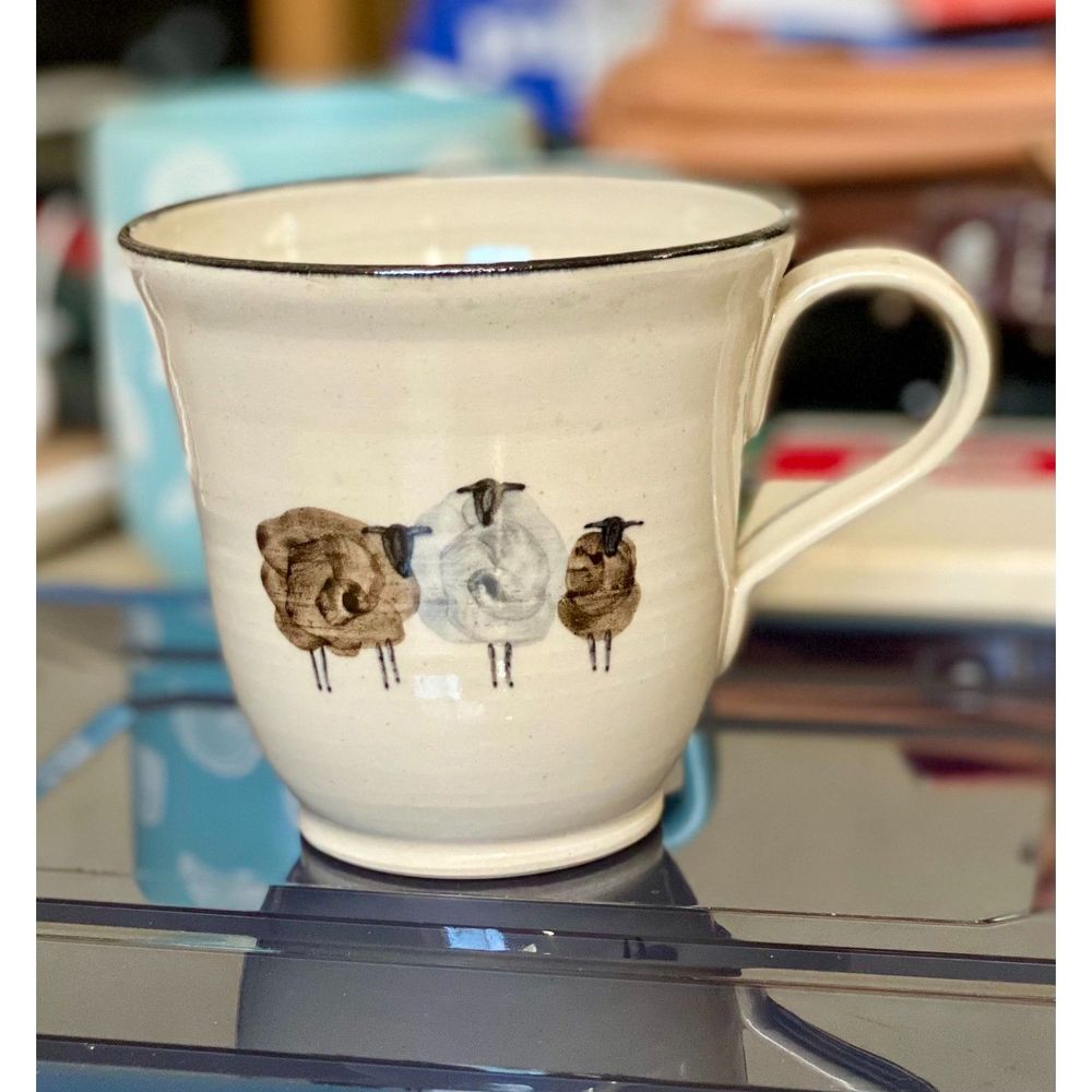 RARE VTG Sheep Mug Gotlanosk Hemslojd Konsthantverk Visby Munkvalvet Stoneware